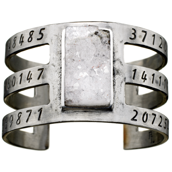 Gunmetal Inlay Cage Cuff with Crystal Druzy by Pamela Love for Liberty United