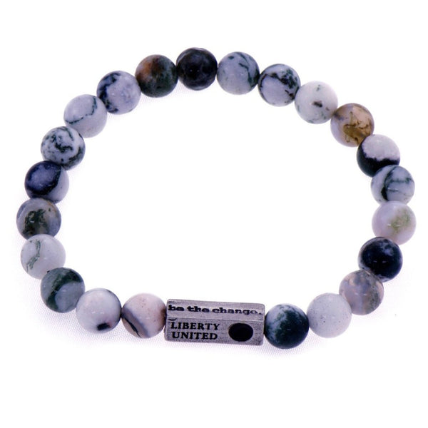 be the change. tree agate bracelet
