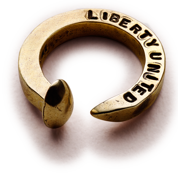 Railroad Spike Bullet Ring by Giles & Brother for Liberty United