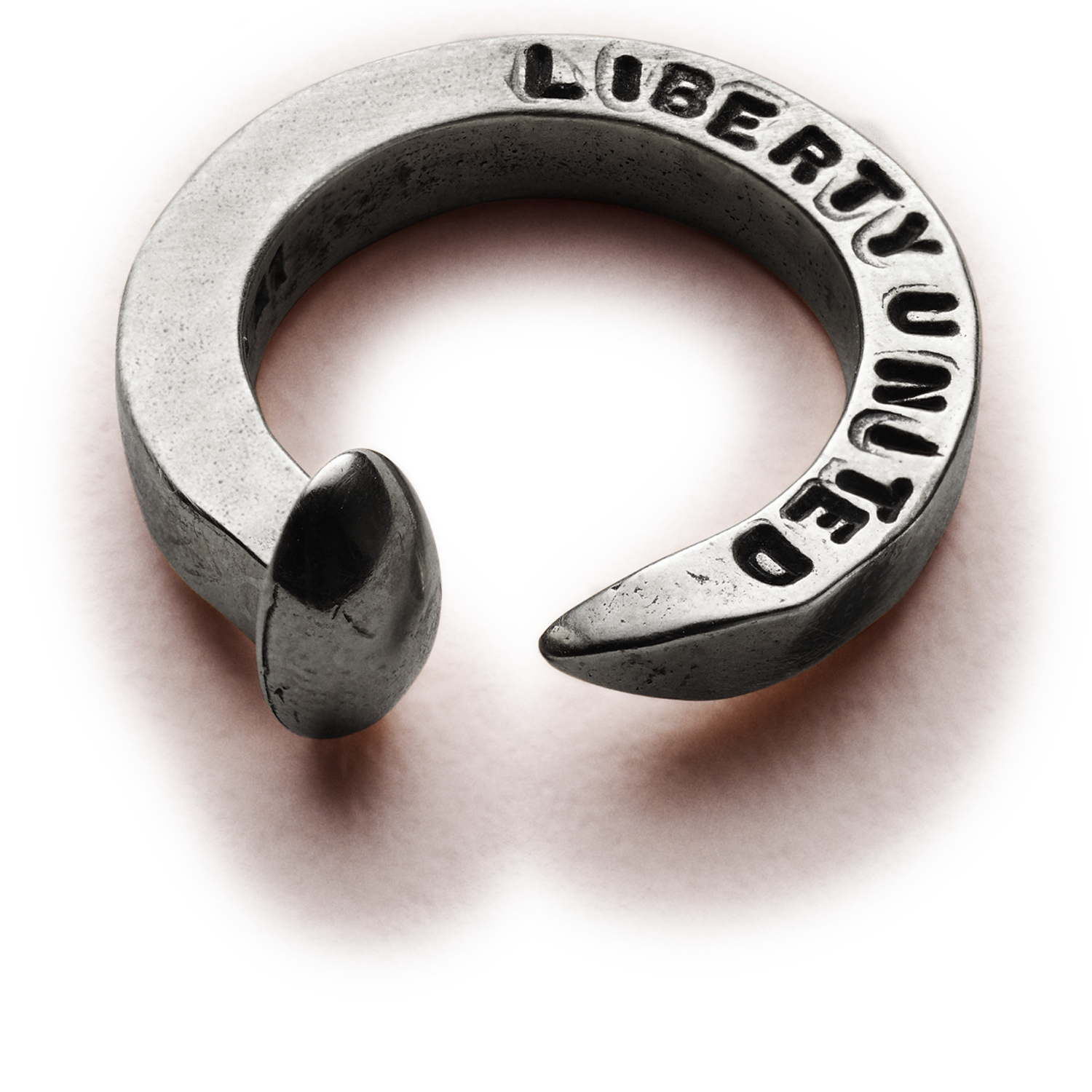 Railroad Spike Gunmetal Ring by Giles & Brother for Liberty United