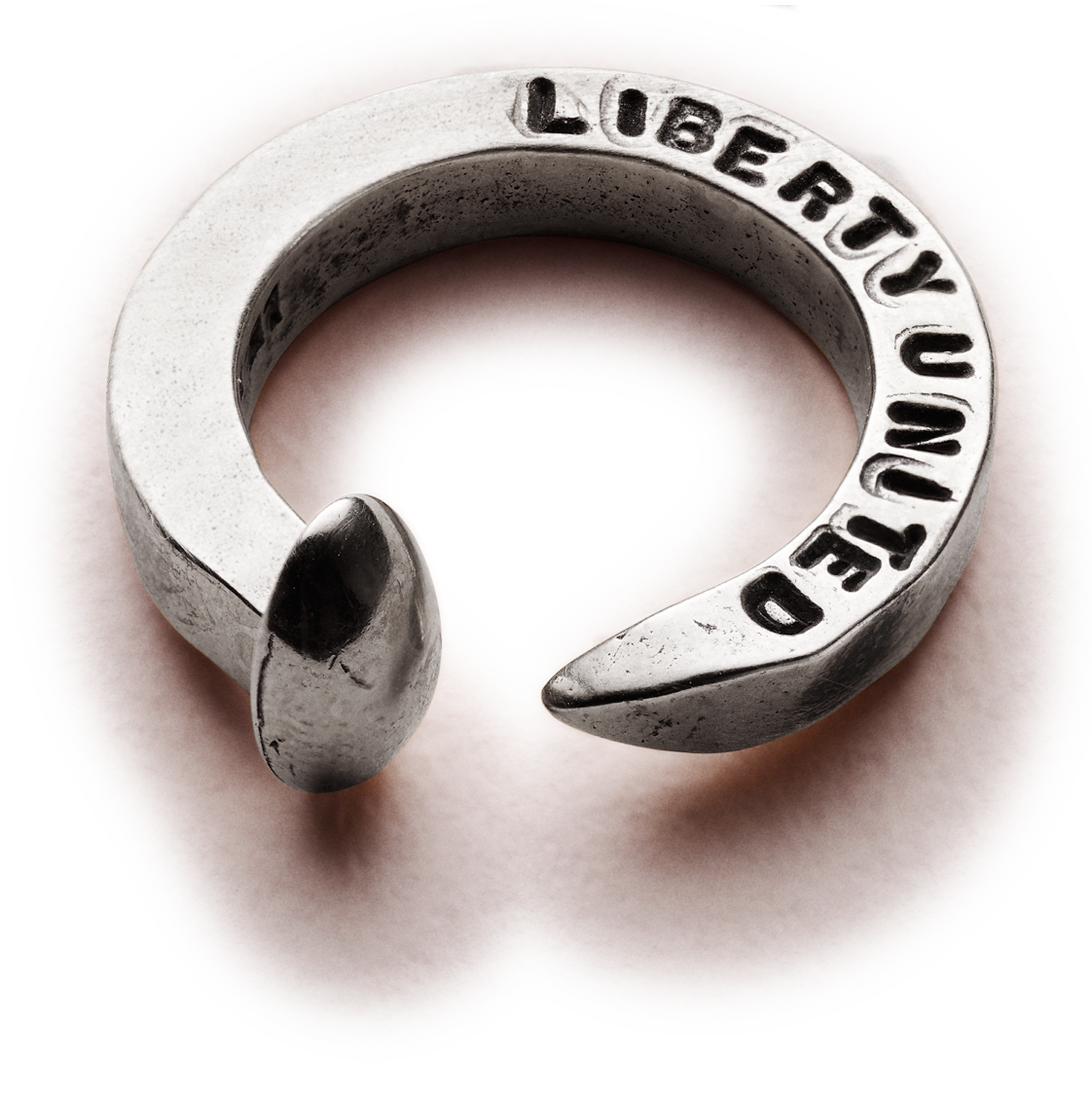 Railroad Spike Silver & Gunmetal Ring by Giles & Brother for Liberty United