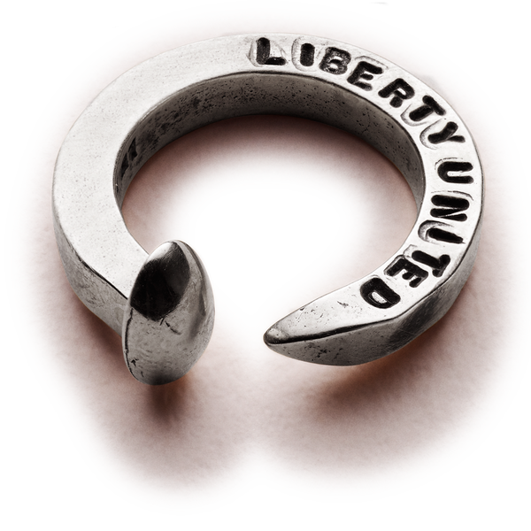 Railroad Spike Silver & Gunmetal Ring by Giles & Brother for Liberty United