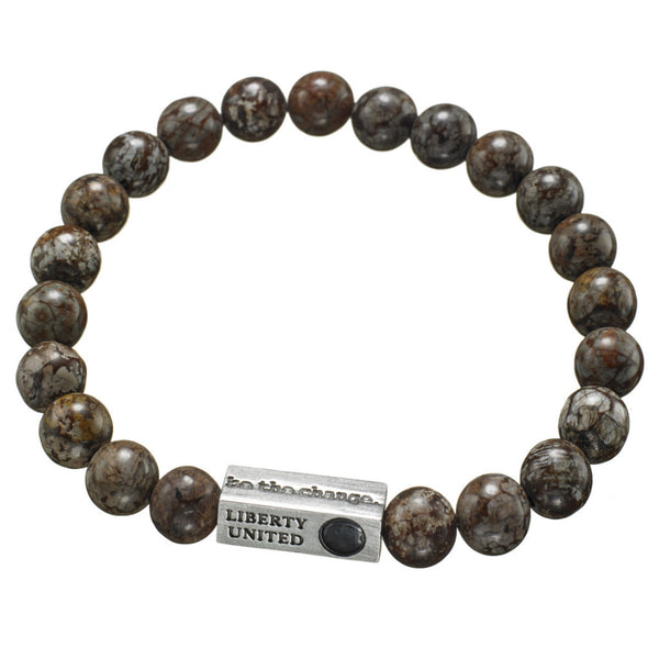 be the change. brown snowflake jasper bracelet