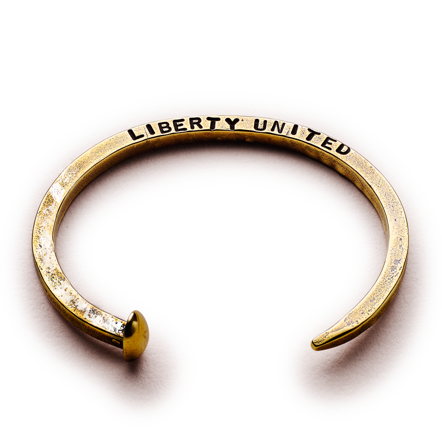 Skinny Railroad Spike Bullet Cuff with Handmade Silver Accent by Giles & Brother for Liberty United