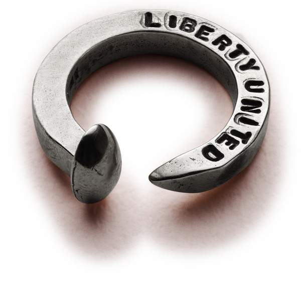 Railroad Spike Gunmetal Ring by Giles & Brother for Liberty United
