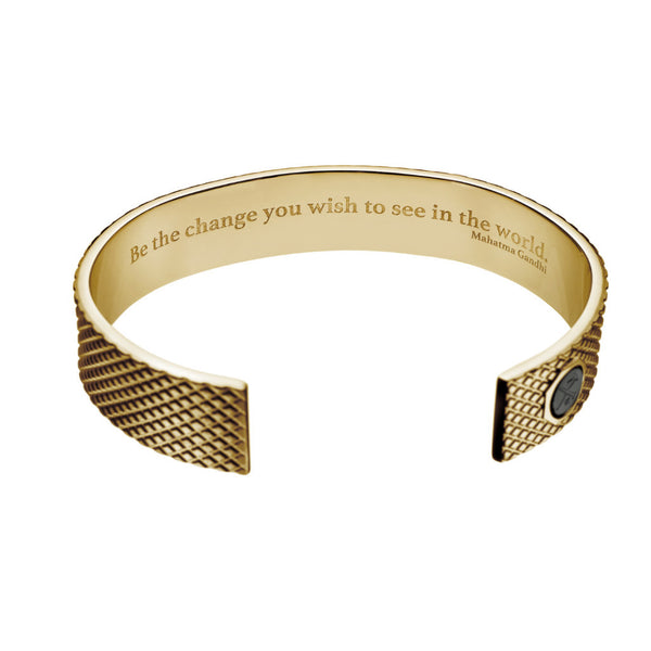 Skinny Grip Cuff with "Be the change..." Gandhi Quote